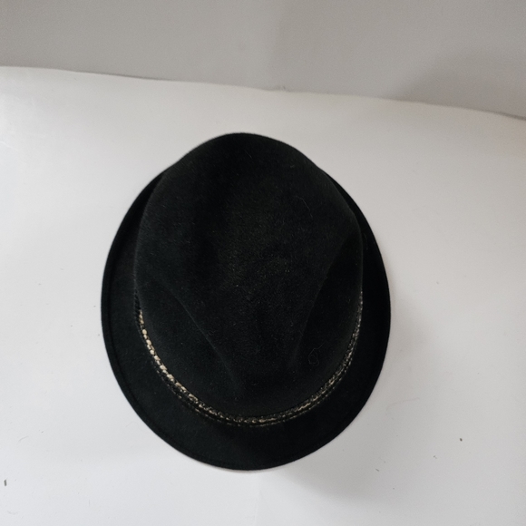 Vintage Mallory felt fedora black hat 1950s-1960s Retro style - Picture 11 of 15